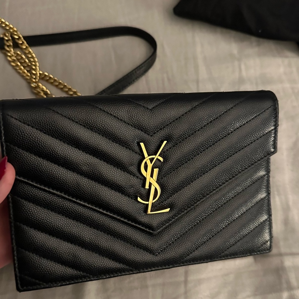 YSL grain de poudre (black canvas gold hardware)